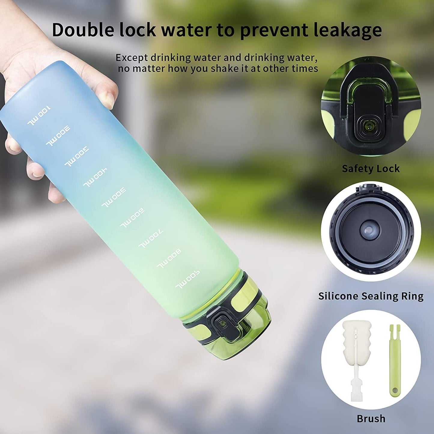 Sport Print Water Bottle Gym Water Bottle For Outdoor, School, Office, Jogging 1000 ml Sipper